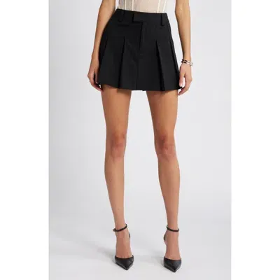 Open Edit Pleated A-line Miniskirt In Black