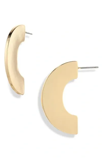 Open Edit Polished Half Hoop Earrings In Gold