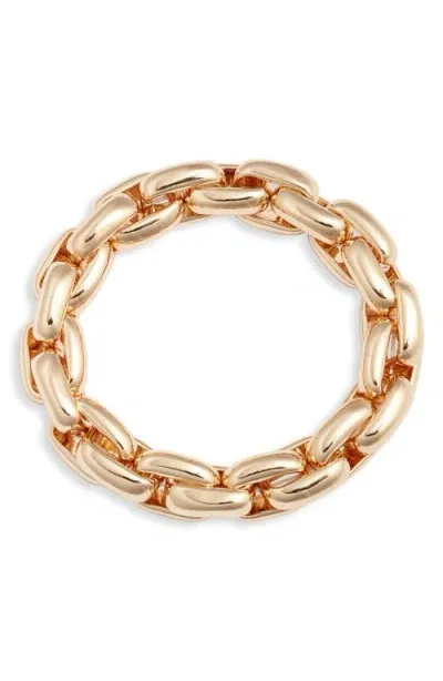 Open Edit Puffy Chain Stretch Bracelet In Gold