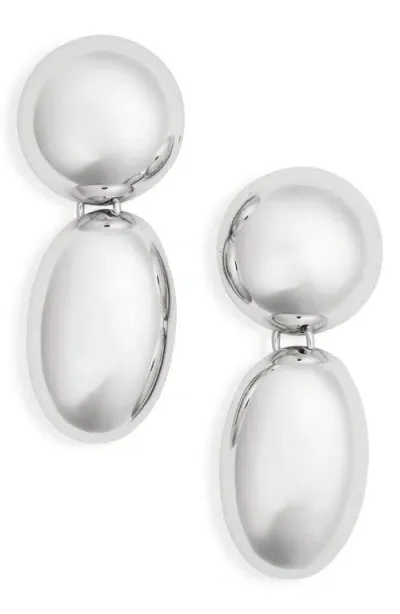 Open Edit Puffy Orb Drop Earrings In Rhodium