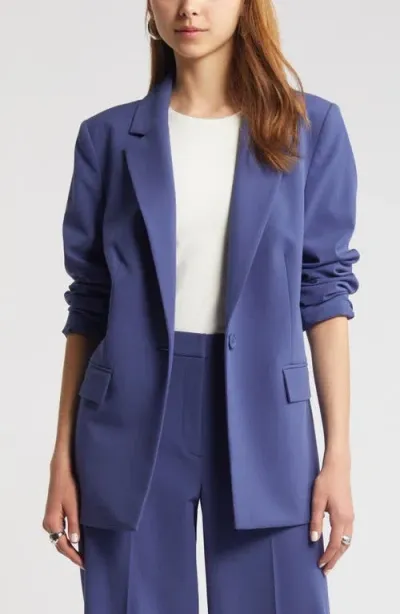 Open Edit Relaxed Fit Blazer In Blue Cobalt