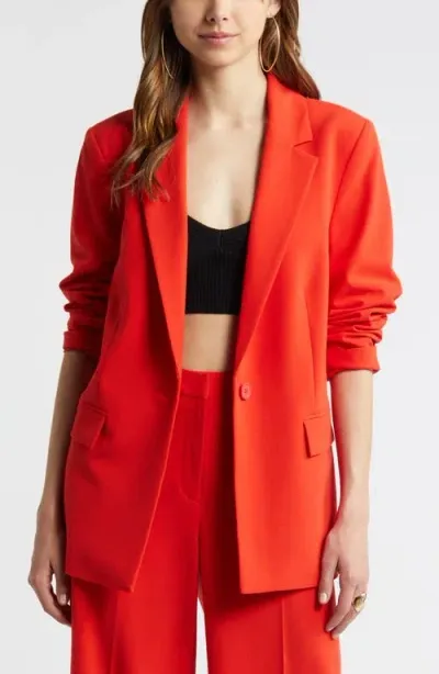 Open Edit Relaxed Fit Blazer In Red Fiery