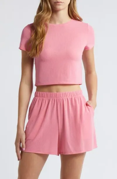 Open Edit Rib Baby T-shirt In Pink Ginger