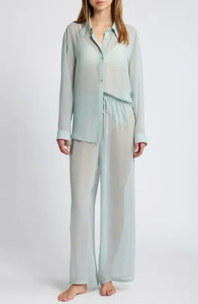 Open Edit Sheer Pajamas In Teal Pond