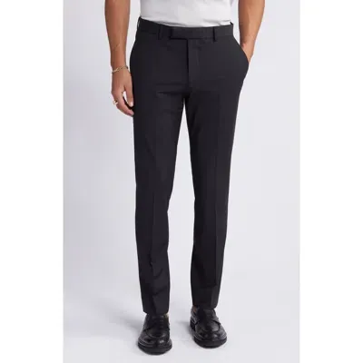 Open Edit Solid Extra Trim Wool Blend Trousers In Black