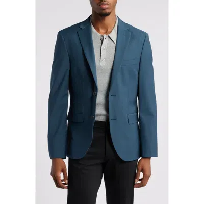 Open Edit Solid Slim Fit Wool Blend Sport Coat In Navy Sky