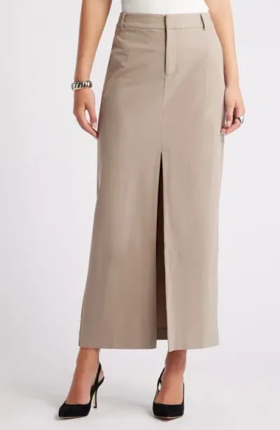 Open Edit Tailored Column Skirt In Grey Chia