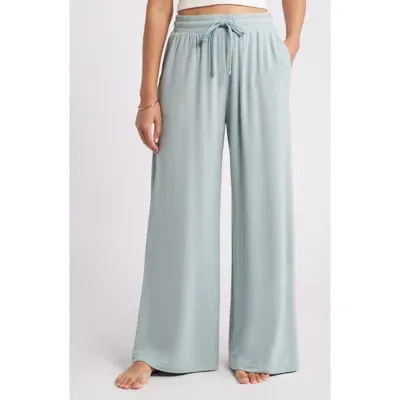 Open Edit Tie Waist Wide Leg Pants In Teal Pond