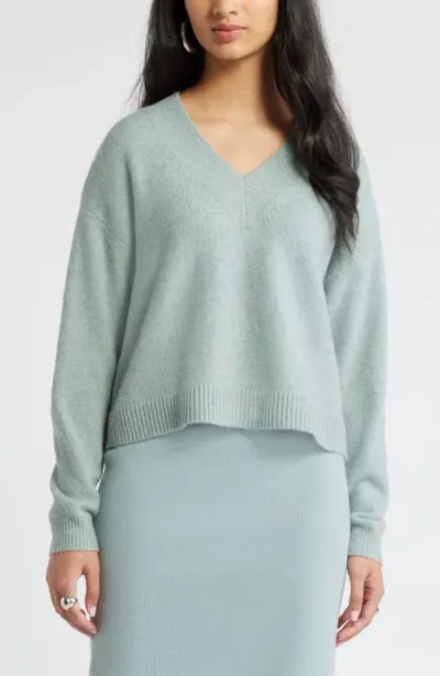 Open Edit V-neck Sweater In Teal Pond