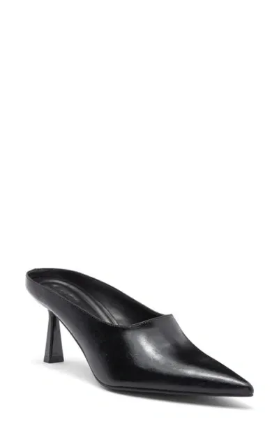 Open Edit Vivica Pointed Toe Mule In Black Crinkle