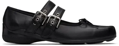 Open Yy Black Buckle Ballerina Flats