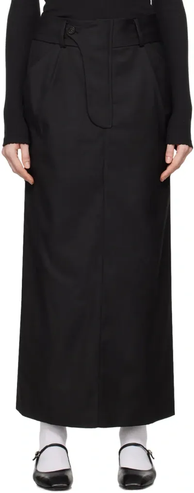 Open Yy Black Fly Out Maxi Skirt