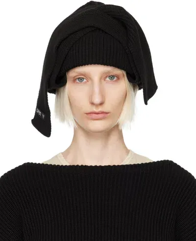 Open Yy Black Scarf Beanie