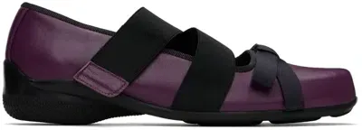 Open Yy Purple Cross Band Ballerina Flats