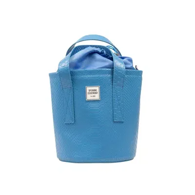 Opening Ceremony Medium Crocodile-effect Bucket Bag "blue"