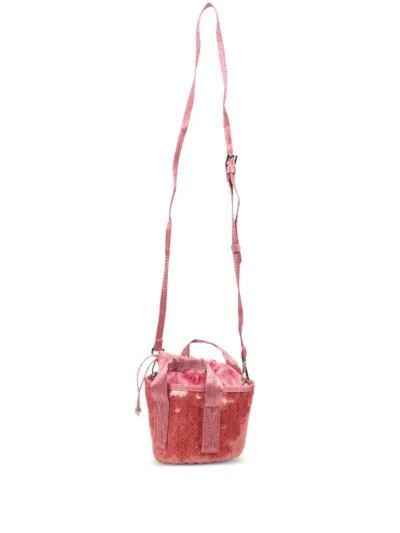 Opening Ceremony Mini Sequined Bucket Bag In Pink