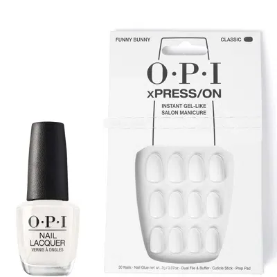 Opi Xpress/on Funny Bunny Exclusive And Funny Bunny Nail Polish Bundle In White