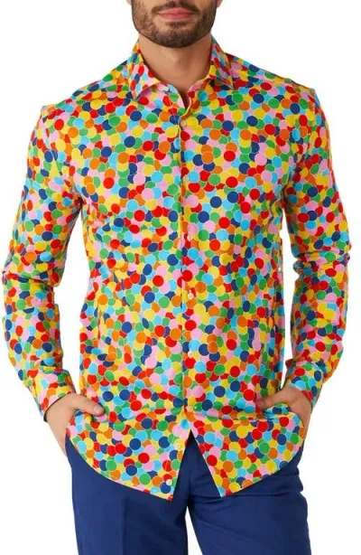 Opposuits Confetteroni Stretch Button-up Shirt In Red/green/blue