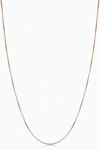 Oradina 14k Rose Solid Gold Bodega Box Chain In Rose Gold