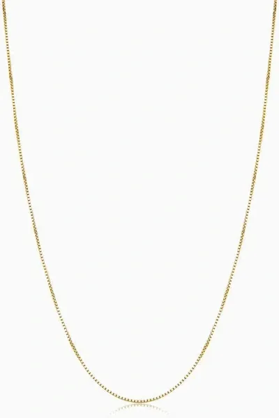 Oradina 14k Yellow Solid Gold Bodega Box Chain In Yellow Gold