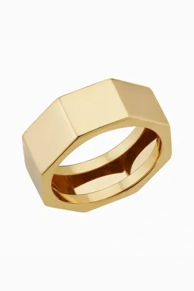 Oradina 14k Gold Bold Bolt Ring In Yellow Gold