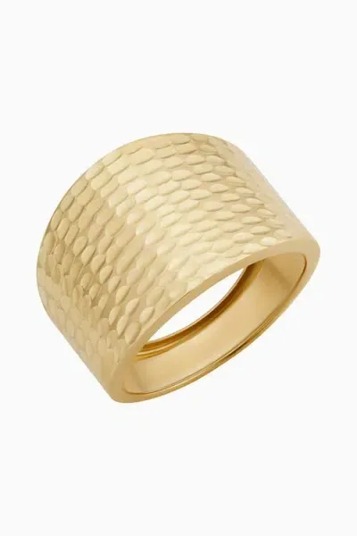 Oradina Women's 14k Yellow Gold Mid-century Band Ring