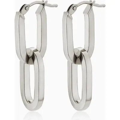 Oradina 14k Gold Shift Drop Earrings In White Gold