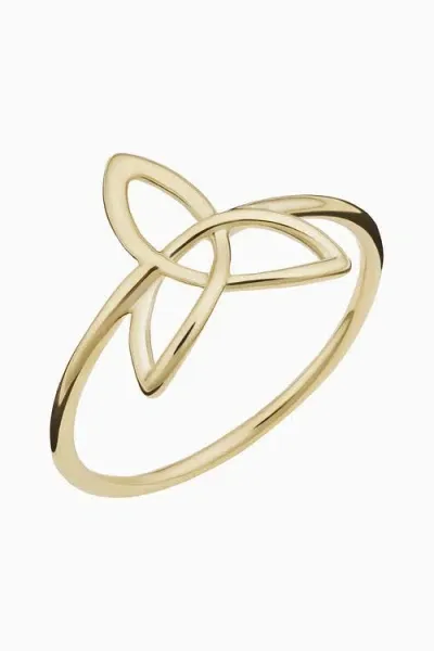 Oradina Women's 14k Yellow Solid Gold Celtic Knot Ring In Yellow Gold