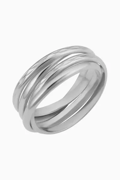 Oradina 14k White Gold Echelon Ring