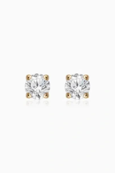 Oradina Women's 14k Yellow Gold Shine Bright Diamond Large Studs