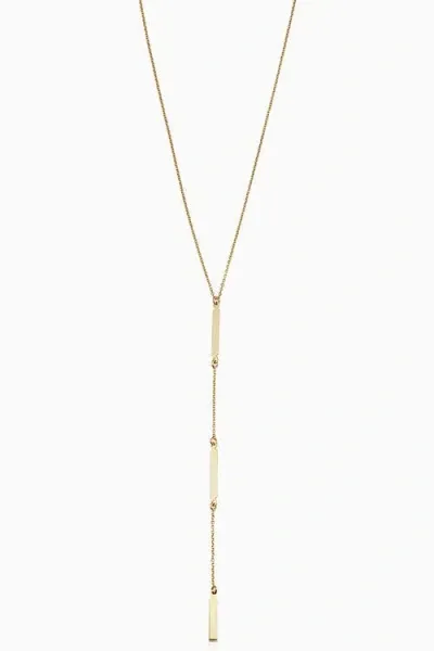 Oradina Women's 14k Yellow Solid Gold Brooklyn Bar Station Drop Necklace In Yellow Gold