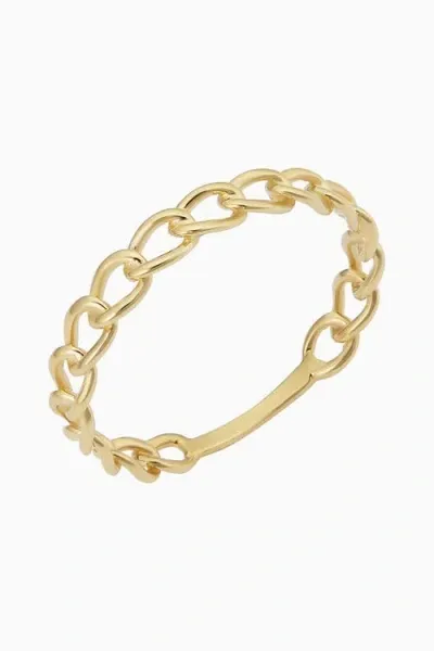 Oradina Women's 14k Yellow Gold 1956 Dainty Curb Link Ring