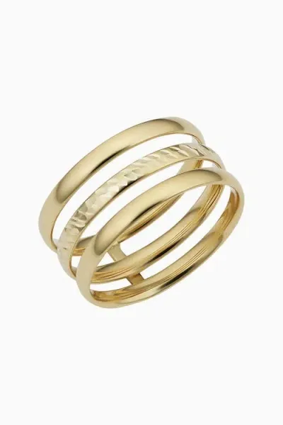 Oradina 14k Yellow Gold Triple Threat Ring