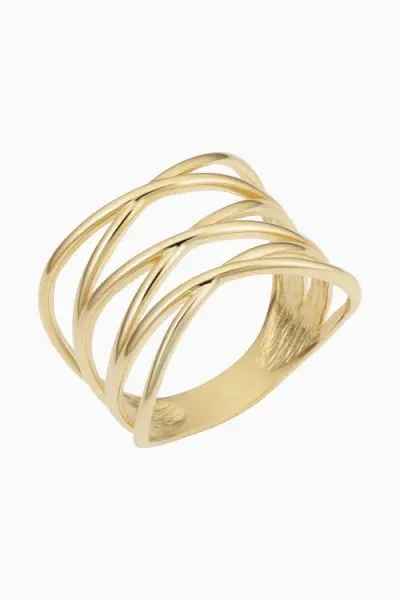 Oradina 14k Yellow Solid Gold West Side Highway Ring In Yellow Gold