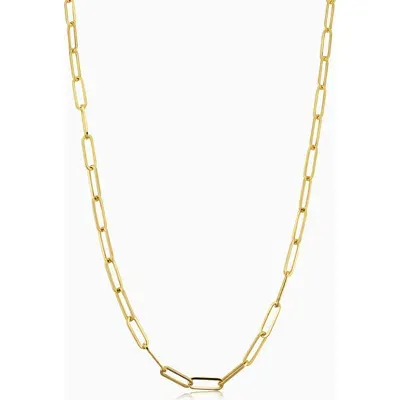 Oradina 18k Yellow Solid Gold Venice Link Necklace In Yellow Gold