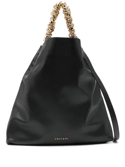 Orciani Chain Link-detail Tote Bag In Black