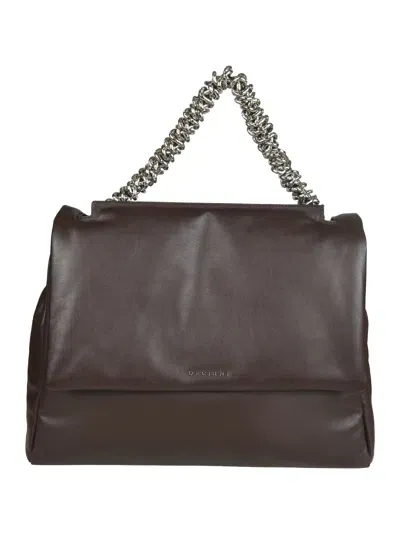 Orciani Chain-link Detail Tote Bag In Cioccolato