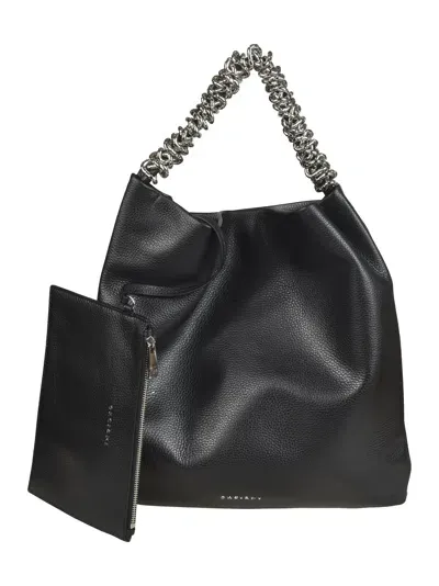 Orciani Chain Strap Shoulder Bag In Black