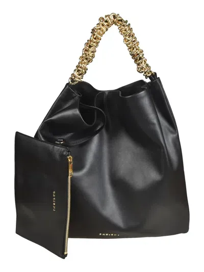 Orciani Chain Strap Shoulder Bag In Black