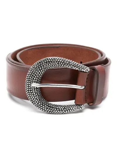 Orciani Leather Belt In Brown