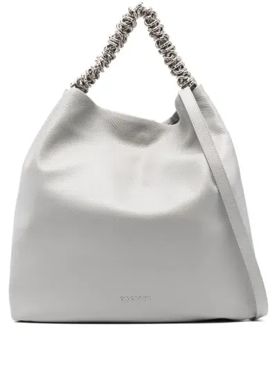 Orciani Logo-lettering Shoulder Bag In Gray