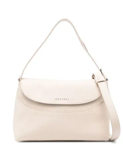 Orciani Logo-lettering Shoulder Bag In Neutrals