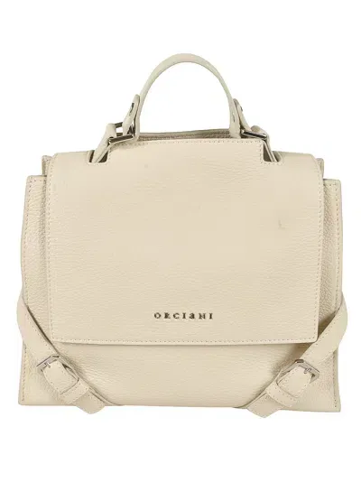 Orciani Logo Top Handle Tote In Acqua