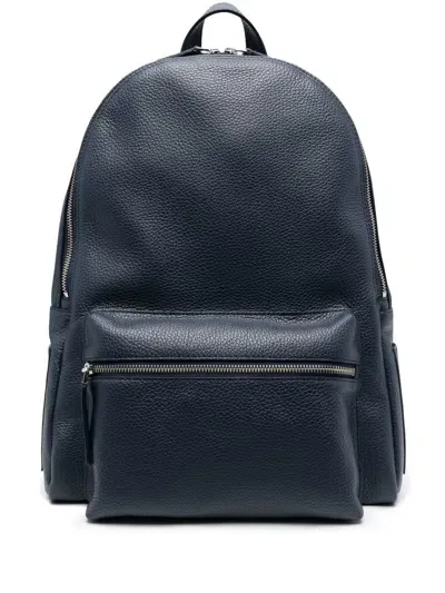 Orciani Logo Zipped Backpack In 蓝色