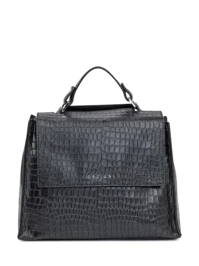 Orciani Sveva Cocco Nappa Small Bag In Black