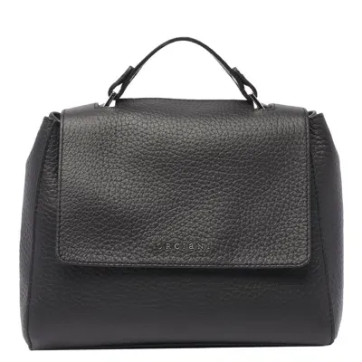 Orciani Sveva Logo Lettering Small Handbag In Black