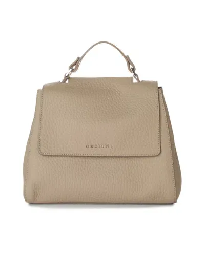 Orciani Sveva Soft Small Beige Leather Handbag