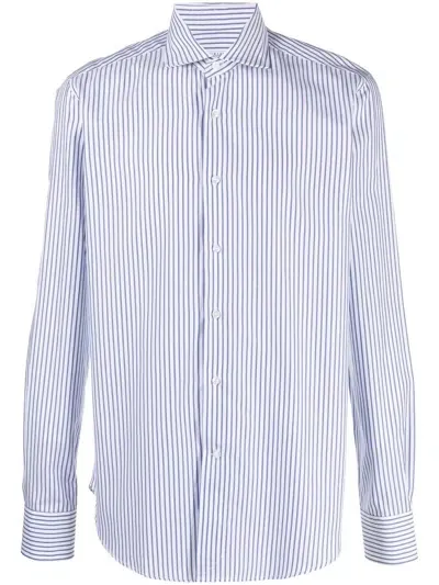 Orian Striped Long-sleeve Shirt In White