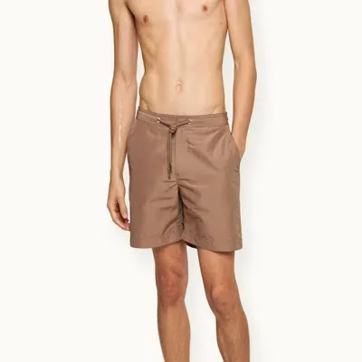 Orlebar Brown Bulldog Mid-length Swim Shorts In Brown