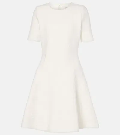 Oscar De La Renta Bridal Floral Jacquard Minidress In White